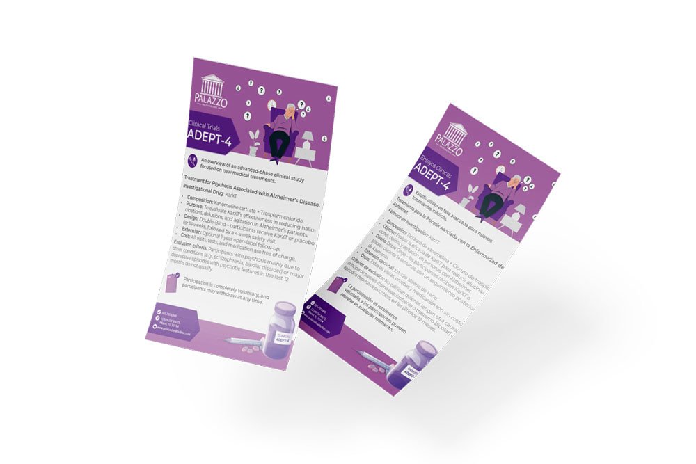 PRINTING WORKS_0005_High Level Two DL Flyer Brochure Floating 3D Isolated Mockup